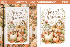 Harvest Welcome Garden Flag | Autumn Pumpkin Sublimation Product Image 1