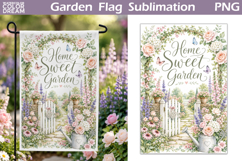 Home Sweet Garden Flag | Floral Sublimation PNG Product Image 1