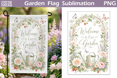 Welcome Garden Flag | Floral Sublimation PNG Product Image 1