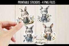 Gardening Bunny Easter Spring Stickers | 4 PNG Stickers Product Image 2