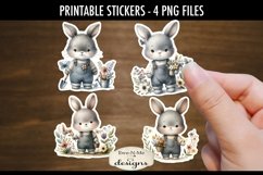 Gardening Bunny Easter Spring Stickers | 4 PNG Stickers Product Image 1