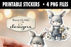 Gardening Bunny Easter Spring Stickers | 4 PNG Stickers Product Image 3