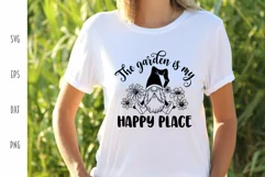 Garden Gnome SVG - The Garden is My Happy Place Cut File Product Image 2
