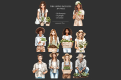 GlamArtZhanna, Gardening clipart, Gardening png, Garden clipart, Spring Garden image, Spring Garden png, Spring clip art, gardener clipart, gardener png, Cottage Garden png, Summer Garden png, Black Girl Gardener, Gardening Graphics, seedling clipart