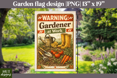 Farmhouse Garden flag sublimation Gardener At Work rain boot Product Image 1