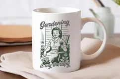 Gardening Is My Therapy SVG Relaxed Garden Woman Cut File Product Image 3