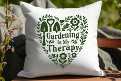 Gardening Is My Therapy SVG Floral Heart Garden Quote PNG Product Image 3