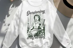 Gardening Is My Therapy SVG Relaxed Garden Woman Cut File Product Image 2