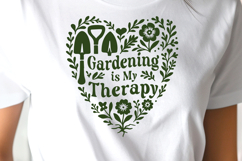 Gardening Is My Therapy SVG Floral Heart Garden Quote PNG Product Image 2