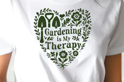 Gardening Is My Therapy SVG Floral Heart Garden Quote PNG Product Image 2