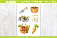 Gardening Printable Stickers - PNG Sticker Sheet