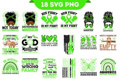 Gastroparesis Awareness Svg Png Bundle, Green Ribbon Svg Product Image 1