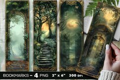 Secret garden gate bookmark, Dark mist forest bookmark Product Image 1