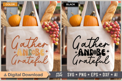 Gather And Be Grateful SVG File | Fall Retro SVG Product Image 2