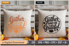 Gather And Be Grateful SVG File | Fall Round Sign SVG Product Image 5