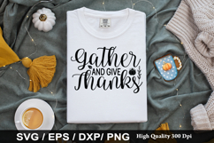 Gather and Give Thanks SVG - Fall Quotes Design Product Image 1