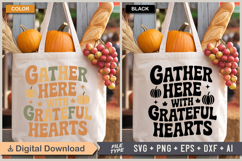 Gather Here with Grateful Hearts SVG File | Fall Retro SVG Product Image 2