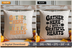 Gather Here with Grateful Hearts SVG File | Fall Retro SVG Product Image 3