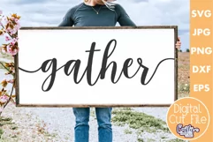 Gather Farmhouse Home Sign Svg Product Image 1