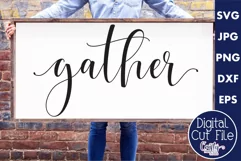 Gather | Dining Room Farmhouse Home Sign Svg Product Image 1