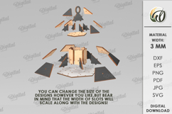 3D Gazebo lantern Laser Cut. Home Decor SVG Product Image 2
