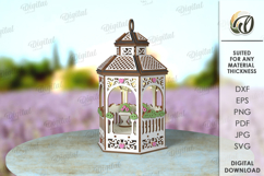 3D Gazebo lantern Laser Cut. Home Decor SVG Product Image 1