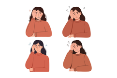 Woman showing emotional transition from confusion to concern Product Image 1