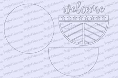 Stars and Stripes Welcome Sign SVG | 4th Of July Round Sign Product Image 2