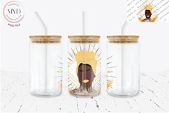 Glass Can 16oz African Woman Queen Sublimation Tumbler Product Image 1
