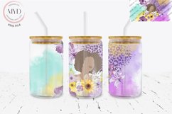 Glass Can 16oz African Woman Queen Sublimation Tumbler Product Image 1
