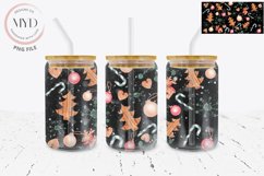 Glass Can 16oz Holiday Ornament, Cookie Sublimation Tumbler Product Image 1