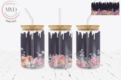 Glass Can 16oz Holiday Floral, Pumpkin Sublimation Tumbler Product Image 1