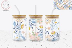 Glass Can 16 oz Botanicals, Flowers Sublimation Tumbler Wrap Product Image 1