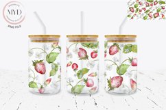 Glass Can 16oz Libbey Strawberry Sublimation Tumbler Wrap Product Image 1