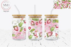 Glass Can 16oz Libbey Strawberry Sublimation Tumbler Wrap Product Image 1