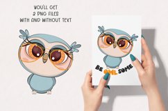 Cute owls PNG|Be owlsome quote Sublimation. Product Image 2