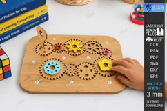 Wooden Gear Puzzle Laser Cut | Montessori Toy | Kids Laser Product Image 1