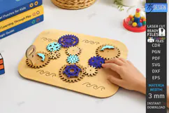 Wooden Gear Puzzle Laser Cut | Montessori Toy | Kids Laser Product Image 1