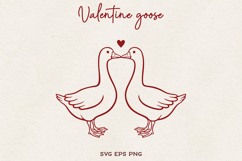 Valentine Goose SVG | Cute Love Goose Line Art SVG PNG Product Image 1
