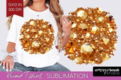 Gem Round Tshirt Background - Crystal PNG Sublimation Product Image 1