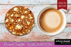 Gem Round Coaster - Crystal Coaster PNG Sublimation Product Image 1