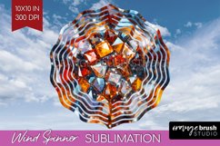 Gem Wind Spinner Sublimation PNG - Crystal Round Template Product Image 1