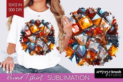 Gem Round Tshirt Background - Crystal PNG Sublimation Product Image 1
