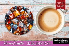 Gem Round Coaster - Crystal Coaster PNG Sublimation Product Image 1