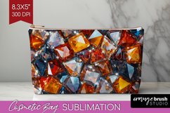 Gem Cosmetic Bag - Crystal Makeup Bag PNG Sublimation Product Image 1