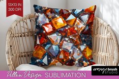 Gem Pillow Sublimation - Crystal Pillow Cover PNG Product Image 1