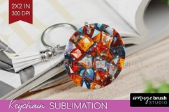 Gem Keychain PNG - Crystal Keychain Sublimation Product Image 1
