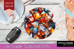 Gem Car Coaster - Crystal Coaster PNG Sublimation Product Image 1