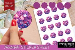 Gem Round Sticker - Crystal Printable Sticker Sheet Product Image 1