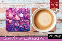 Gem Square Coaster - Crystal Coaster PNG Sublimation Product Image 1